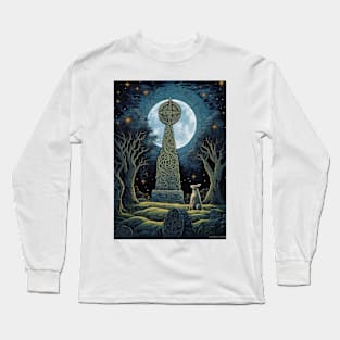 Hare, Pagan Hare, Pagan Art, Moon, Animal, Long Sleeve T-Shirt